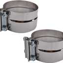 3.5 inch Exhaust Clamps Stainless Steel for 3.5" Exhaust Pipe Muffler Band Clamp and Exhaust System Repair and Maintainance - 2 Pieces