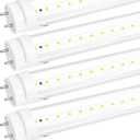 T8 LED 2FT Type B Light Bulbs, 10W (24W Equivalent), 5000K, 1300LM for G13, 2 Foot LED Fluorescent Tube Replacement,Super Bright Lamp Beads, Dual-Ended, Remove Ballast, Clear Cover (4-Pack) (2 Feet, 4pack)