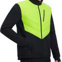 baleaf Men's Cycling Jacket Puffer Lightweight Coat Windproof Warm Winter 5 Pockets Packable Running Hiking (Medium, Yellow/Black)