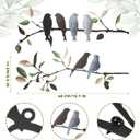 Demissle 2 Pcs Metal Birds Wall Art Decor Vivid Birds on Branch with Leaves Rustic Wall Decor Waterproof Metal Sculpture Hanging Sign for Home Balcony Garden Indoor Outdoor(Retro Colors)