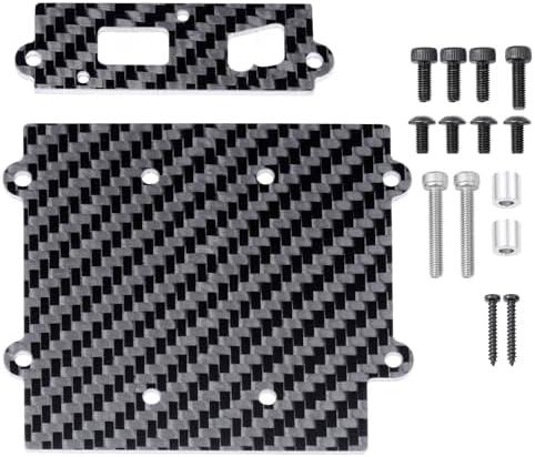 QUE-T Carbon Fiber ESC Mounting Plate ESC Receiver Tray for 1/6 TRX XRT 8S-MAX6 RC Car