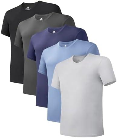 DAVID ARCHY Men's Undershirt Bamboo Rayon Moisture-Wicking Crewneck T-Shirts Stretch Tees for Men, 3 Pack Size L
