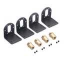 4Pack Vgoohobby 37mm Diameter DC Gear Motors Mounting Bracket Holder,L-Shape Fixed Seat with 6mm Hex Hexagonal Coupling for 6mm Small Stepper Motors Shaft RC DIY Car Robot