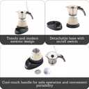 IMUSA 3 or 2 Cup Electric Almond Espresso Maker, Compact Moka Coffee Machine with Keep Warm Function, Detachable Base, Milk Coffee Brewer for Cuban, Italian & Espresso Drinks