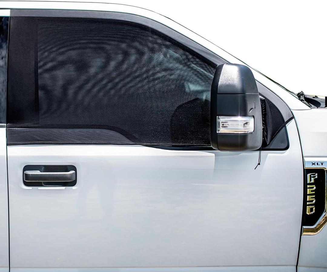 Large SUVs Compact Vans Front Window Screens for Camping Front Window Sun Shade Driver Side Window Bug Screen Zipper Added Increased Ventilation