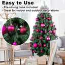 Fuchsia 2.5" Christmas Balls Christmas Tree Decoration Ornaments Shatterproof Hanging Balls for Birthday Halloween Holiday Wedding Decorations Set of 18pcs