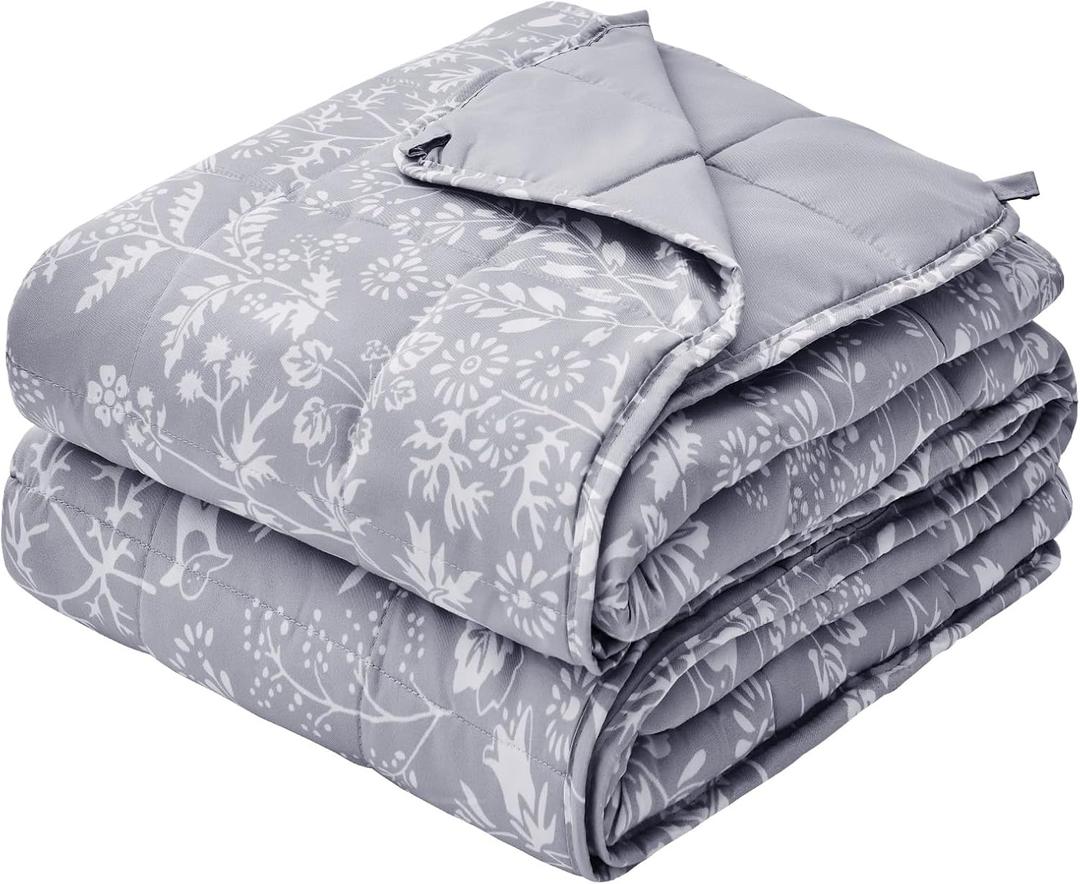 yescool Weighted Blanket for Adults (20 lbs, 60” x 80”, Pearl Grey) Cooling Heavy Blanket for Sleeping Perfect for 190-210 lbs, Queen Size Breathable Blanket with Premium Glass Bead, Machine Washable