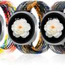 3 Pack Stretchy Braided Band Compatible with Samsung Galaxy Watch 8 Classic Band 46mm/Galaxy Watch 8 40mm 44mm Bands, Soft Nylon Solo Loop Elastic Sport Strap for Galaxy Watch 8 Bands Women Men