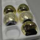 6 Pieces Disco Ball Flower Vase Mirror Disco Ball Glass Vase Disco Ball Planter Candle Holder Glass Vase Bulk for Wedding Centerpieces Bedroom Kitchen Office Decoration Birthday (Gold,3 x 4 Inch)