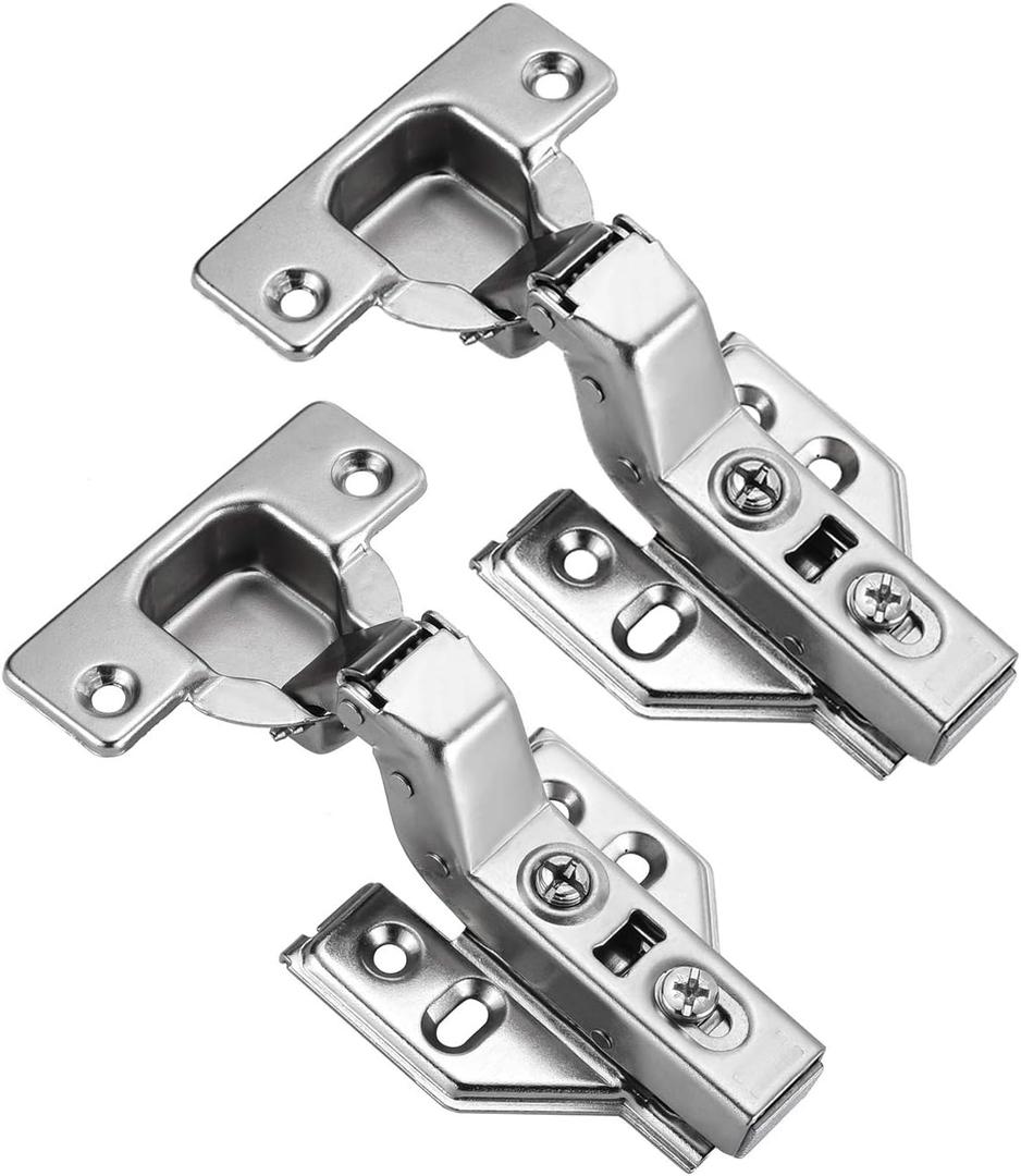 10 Pack 5 Pairs Frameless Kitchen Cabinet Hinges Soft Close Insert European 35mm Cup Door Hinge Heavy Duty 105 Degree Opening Concealed Cabinet Hinge (Inset)