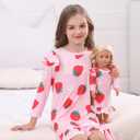 Bow Dream Girl Dress Cute and Matching American Girl Doll Clothes for Girls Pink Strawberry (Pink)