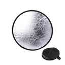 2 in 1 Foldable Light Reflector,with Storage Bag 30CM/12Inch Round Reflector Photography Silver,White for Portable Portrait Photography and Outdoor Lighting(Size:1 pc)