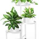 3 Tier Plant Stand Indoor, Metal Plant Shelf Outdoor, Foldable Corner Tall Plant Rack for Multiple Plants, Flower Pot Holder Display Stand for Living Room Patio Home Decor for Gardening White