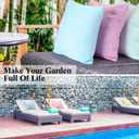 Mixweer Set of 8 Outdoor Furniture Pillow Covers Waterproof Decorative Colorful Pillowcases 18 x 18 Inch Hidden Zipper Pillow Covers for Outside Entertaining Area Sun Room Patio Sofa(Light Color)