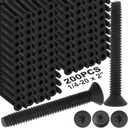 Blulu 200 Pack Quantity 1/4-20 x 2'' Trailer Deck Screws Flat Head Screws Wood to Metal Screw Thread Cutting for Trailer Flooring Floorboards