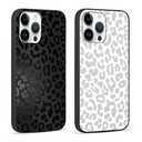 RUMDEY 2 Pack Cool Cheetah Print for iPhone 15 Plus 6.7" Phone Case,Luxury Leopard Cute Pattern Design Cases Soft Silicone TPU Shockproof Protective Cover for Women Girls-Black & White