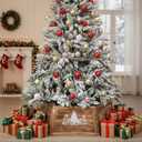 40" Wood Christmas Tree Collar, XL Hexagon Xmas Bottom Cover, Rustic Vintage Skirt for 7.5-11 ft Christmas Tree, Wooden Xmas Oversized Holiday Decor for Home Festive Party(Brown, Cute)