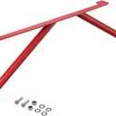 Bevinsee Front Grille V Cover Braces Kidney Struts Rods Tuning Bar | Compatible with E46 323i 325i 328i 330i 1999-2006, Steel Red
