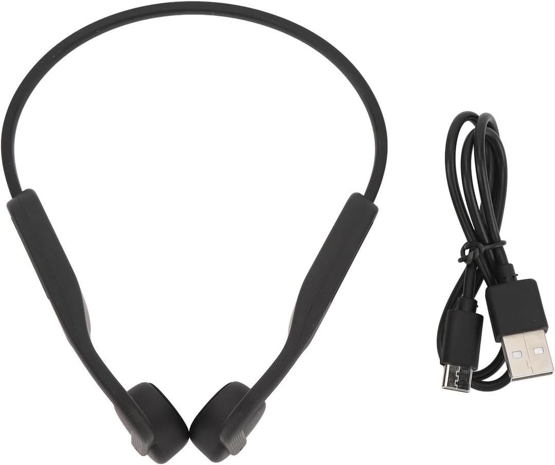 Bone Conduction Earphones, Noise Cancelling Open Ear Headset IPX7 Water Proof 8Hr Playtime for Running, Cycling, Gym