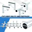 Frienda 10-Leg Lean-to Canopy Fittings for Under 1-3/8" Pipes, 1-3/8" ID, Connect under 1-3/8" Pipes