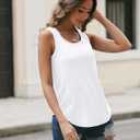 AUTOMET Womens Loose Fit Casual Flowy Tank Tops Square Neck Trendy Sleeveless Summer Tops Clothes Spring Outfits 2026 (White), XS