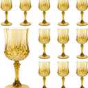 Plastic Wine GlassesPlastic Goblets Vintage Style Cordial Drinking Glasses for Wedding Reception, Grand Event Party Supplies (12, Gold)