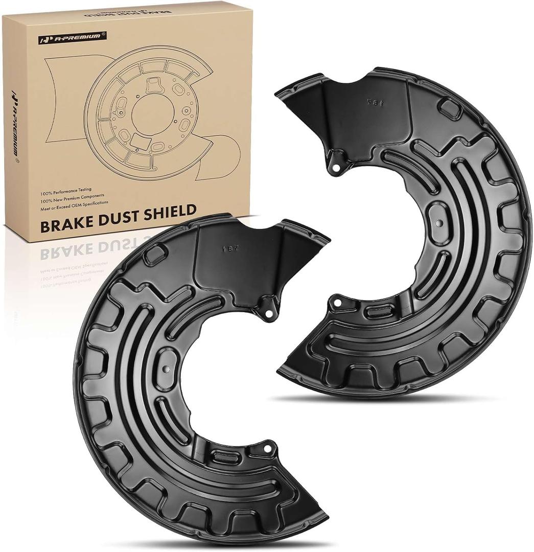 A-Premium Front Side Brake Dust Shield Compatible with Select Volkswagen, Audi and Seat Models - Passat 2005-2010, Golf 2004-2016, Eos 2007-2015, Passat CC 2009-2012, A3, TT, Leon, Toledo - 2-PC Set