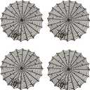 Halloween Spider Web Placemats Set of 4,15" Non Slip Heat Insulation Table Place Mats,Black Dinner Place Mats Spider Web Table Decoration Halloween Decorations