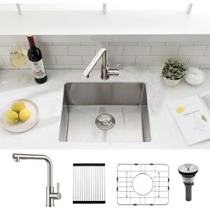 20 Inch Undermount Kitchen Sink with Faucet Combo - SZBAQTM 20"x19"x10" Stainless Steel Single Bowl Kitchen Sink 18 Gauge Handmade Design sink with Pull-Out Faucet 20 Inch Undermount Kitchen Sink with Faucet Combo - SZBAQTM 20"x19"x10" Stainless Steel Single Bowl Kitchen Sink 18 Gauge Handmade Design sink with Pull-Out Faucet