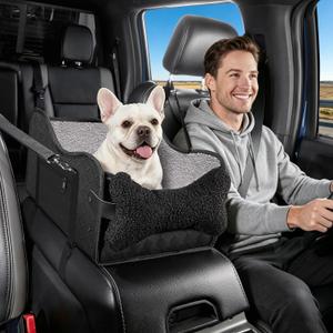 Center Console Dog Car Seat,Pet Puppy Middle Console Dog Car Seat for Dogs (Black, Large)