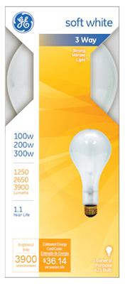 GE 100/300 SW 3WY Bulb, 2 Pack