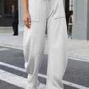 ELLEVEN Womens Baggy Barrel Sweatpants, High Waisted Wide Leg Sweat Pants Drawstring y2k Casual Palazzo Loose Trousers (Gray, M)