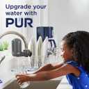 PUR Plus Vertical Faucet-Mount Water Filtration System, Lead-Reducing Filter, Easy Installation, 100-Gallon Capacity, Compatible with External Aerators, Grey