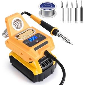 ITEFDTUTNE Cordless Soldering Station for Dewalt 20V Max Battery（Battery Not Included）, Electric Digital LCD Display Soldering Iron Station,Fast Heating Up Soldering Station for DIY, Appliance Repair