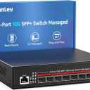 YuanLey 8 Port 10G Managed SFP Switch, 8X 10Gbps SFP+, L3 Smart Managment Ethernet Switch, Link Aggregation, VLAN, QoS, ACL, Rackmount 10Gbe Multi-gig Network Switch, Metal Case, 160Gbps Bandwidth