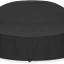SunPatio Outdoor Daybed Cover, Heavy Duty Waterproof Round Canopy Sofa Bed Cover with Taped Seam, Patio Furniture Set Protector, All Weather Protection, 75" Dia x 35"/16H, Black