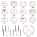 Fumete 12 Set Knobs for Dresser Drawers for Kids Girls Boho Rainbow Drawer Knob Pulls Round Soft Rubber Pastel Drawer Knobs Silicone Cabinet Drawer Knobs for Baby Girls Kids Dresser Room Nursery