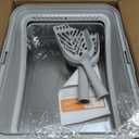 2 Pack Stainless Steel Litter Box for Kitty | Metal Kitty Litter Box with Lid High Sided for Small Cats or Injured Cats, Bunny Litter Boxes, Low Entry, Odor-Free, Non-Stick,Includes Scoop