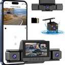 4 Channel Dash Cam 360 View for All-Round Protection, 4-Way Front Rear Inside Recording, Built-in 5G WiFi & GPS, APP Control, 8 IR Night Vision, 24H Parking Monitor, G-Sensor, Free TF Card