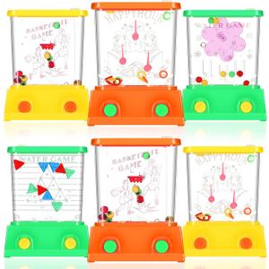 Sumind 6 Pack Mini Water Ring Toss Game for Kids - Summer Outdoor Fun, Retro 80s 90s Handheld Water Toy, Ideal for Birthday Party Favors, Pool & Beach Activities(Chic Style)