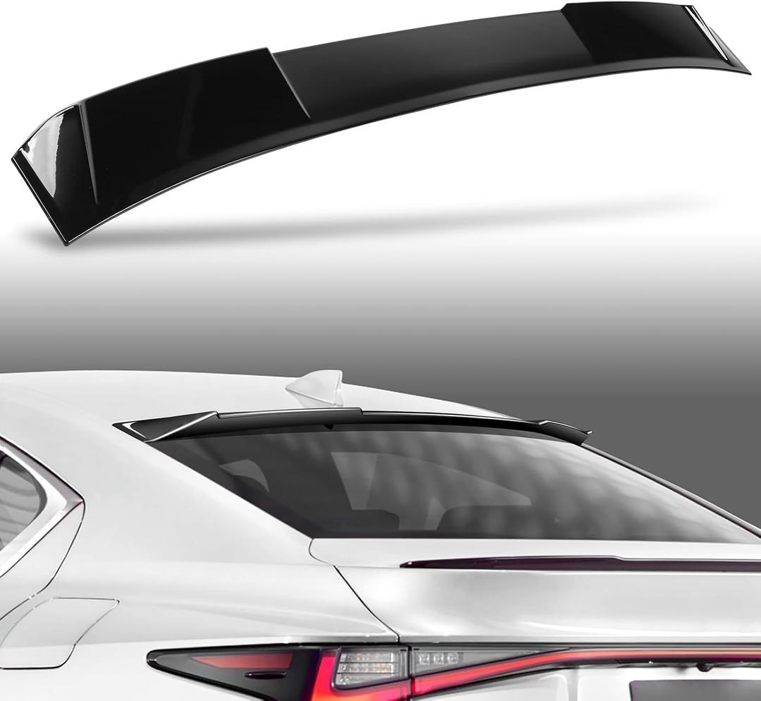Roof Spoiler Compatible with 2021-2025 for Lexus IS300 Sedan Base 2021-2025 for Lexus IS350 Sedan Base/F Sport 2022-2025 for IS500 F Sport Performance Gloss Black Rear Roof Spoiler