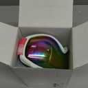 FMY Ski Snowboard OTG Goggles,Anti Fog UV400 Protection Skiing Snowmobile Goggles for Men Women Youth (White Pink & Black Silver)