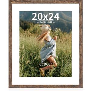 20x24 Picture Frame, Wooden Photo Frames with Tempered Glass, 1 Pack, 20x24 in
