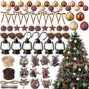 64 Pcs Western Christmas Tree Ornaments Set Xmas Cowboy Hanging Decoration West Theme Mini Cowboy Hats Lantern Rodeo Velvet Bows Rustic Stars for Holiday Country Party Favors Supplies