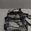 Paxiland Clear Bag for Stadium Events 12x6x12, Clear Tote Bag with Reinforced Strap, Transparent Bag for Sports Concert (Black)