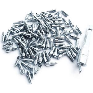 12mm Tire Studs for ATV, 200pcs Carbide Screw Anti-Slip Studs for SUV,Motorbike,Motorcycle,Dirt Bike,Tractor,Snowblower Reusable Anti-ice Snow Spikes with Installation Sleeve