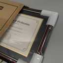 GraduationMall 8.5x11 Diploma Frame with Black over Gold Mat or Display 11x14 Certificate without Mat,Solid Wood & Tempered Glass,Cherry Finish with Gold Trim