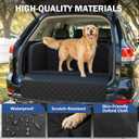 Pecute SUV Cargo Liner for Dogs, Water Resistan Pet Trunk Cover with Soft Cushion, Non-Slip Dog Back Seat Mat for SUVs Sedans with Bumper Flap Protector, Padded, Black