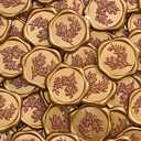 UNIQOOO Wax Seal Stickers - Eucalyptus Wedding Invitation Envelope Seal Stickers, 50 Pcs Self- Adhesive Antique Gold Stickers, Perfect for Invitation, Christmas, Gift Wrapping, Party