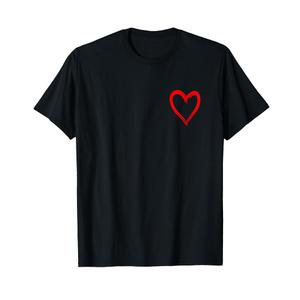 Red Heart Funny Cute Design for Men and Women TShirt, Size Small